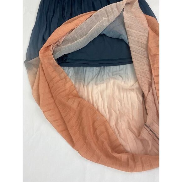 Cynthia Rowley Sheer Ombre Brush Skirt Gypsy Boho Blue Burnt Orange - Size Small - Picture 7 of 12